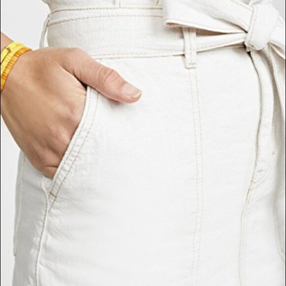 NWT Free People Splendour Oatmeal Paperbag Waist Skirt Off White Size 6 Bohemian - Picture 7 of 15